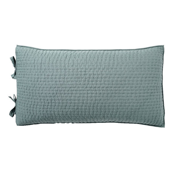 Pottery Barn Pick Stitch Cotton Linen Quilted King Sham‎ Sonoma Blue NEW NWT - Picture 2 of 10